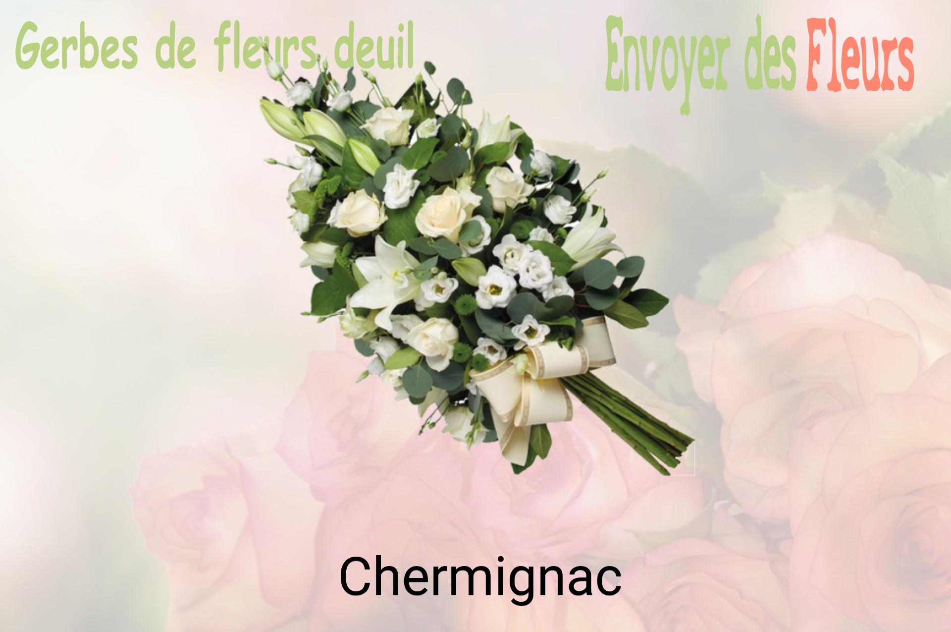Gerbe de fleurs de deuil livrée à Chermignac